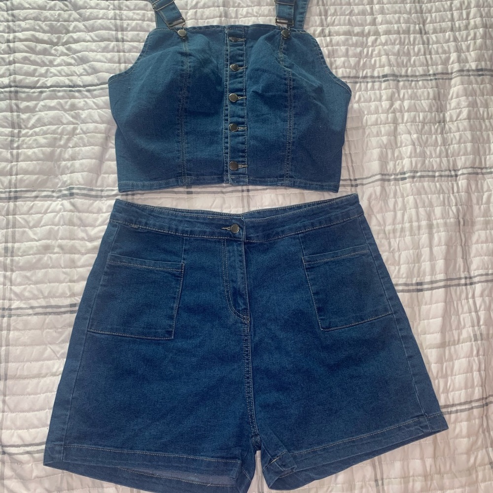 Ladies denim two piece set
